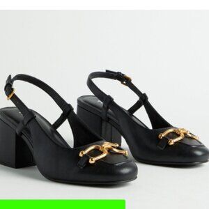 Slingback Block Heel With Hardware